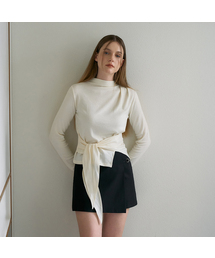 Mock-neck Wrap Long Sleeve [Ivory]