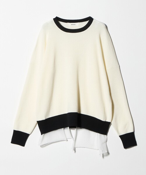 sulvam(サルバム)の「<sulvam> LAYERED PO/ニット(ニット/セーター・メンズ・ホワイト/ブラック・M/L)」の2枚目の写真