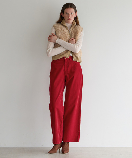 CURRENTAGE(カレンテージ)の「SHAGGY KNIT COMBI ZIP VEST(ベスト・レディース・ベージュ/ブラック・1)」の6枚目の写真
