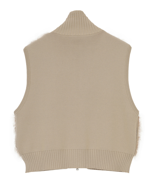CURRENTAGE(カレンテージ)の「SHAGGY KNIT COMBI ZIP VEST(ベスト・レディース・ベージュ/ブラック・1)」の10枚目の写真