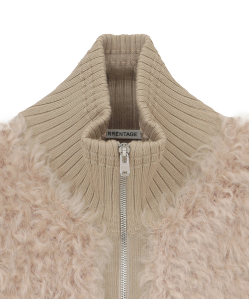 CURRENTAGE(カレンテージ)の「SHAGGY KNIT COMBI ZIP VEST(ベスト・レディース・ベージュ/ブラック・1)」の11枚目の写真