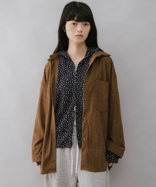 duei(デュイ)の「コーデュロイシャツ(シャツ/ブラウス・レディース・アイボリー/ブラウン・FREE)」の19枚目の写真
