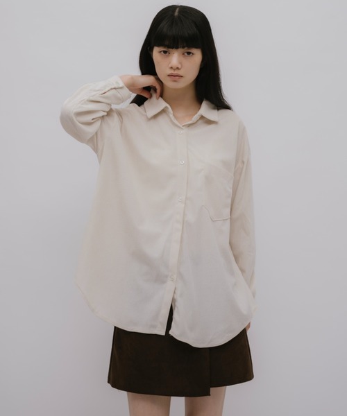 duei(デュイ)の「コーデュロイシャツ(シャツ/ブラウス・レディース・アイボリー/ブラウン・FREE)」の3枚目の写真