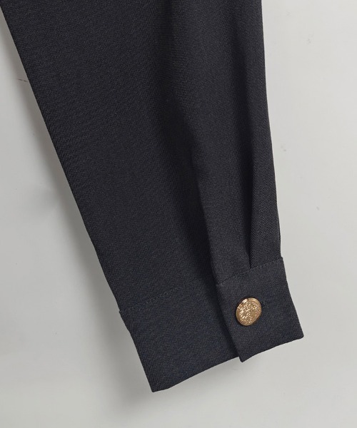 ONEP STAR(ワンピスター)の「襟付きフロントボタンベーシックシャツ(シャツ/ブラウス・レディース・グレー・LARGE/X-LARGE/MEDIUM)」の4枚目の写真
