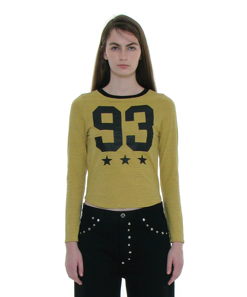 PARTIMENTO WOMEN(パルティメントウィメン)の「93 チャオプリンテッドロングスリーブTシャツ_イエローストライプ(Tシャツ/カットソー・レディース・その他・SMALL)」の1枚目の写真