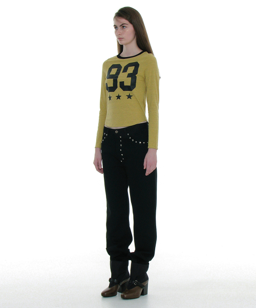 PARTIMENTO WOMEN(パルティメントウィメン)の「93 チャオプリンテッドロングスリーブTシャツ_イエローストライプ(Tシャツ/カットソー・レディース・その他・SMALL)」の2枚目の写真