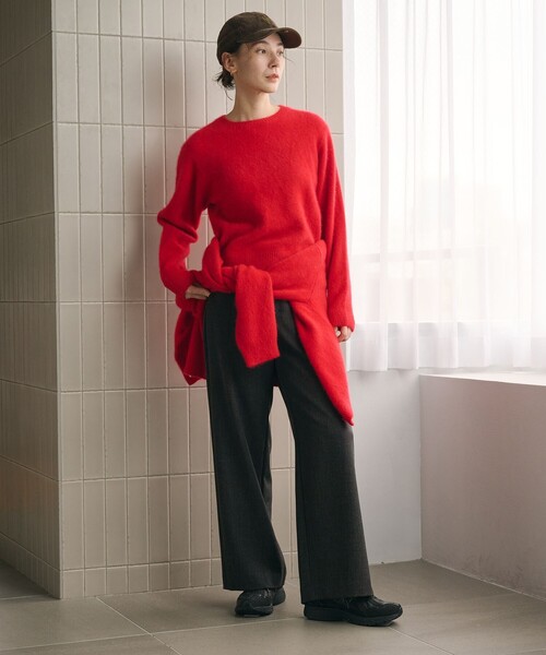 BEAUTY&YOUTH UNITED ARROWS(ビューティーアンドユースユナイテッドアローズ)の「フォックスカシミヤブレンド クルーネック ニットプルオーバー(ニット/セーター・レディース・ダークブラウン/ナチュラル/ブラック/レッド・FREE)」の8枚目の写真