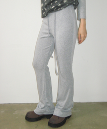SHIRRING BUTTON BOOTCUT PANTS GREY