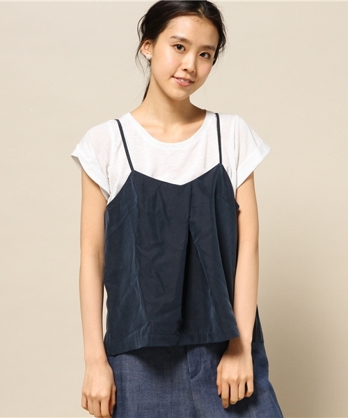 INTERPLANET(インタープラネット)の「パウダーポプリンキャミ(キャミソール・レディース・ベージュ/インディゴブルー/ネイビー・FREE)」の3枚目の写真