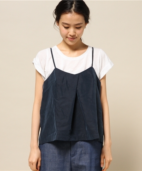 INTERPLANET(インタープラネット)の「パウダーポプリンキャミ(キャミソール・レディース・ベージュ/インディゴブルー/ネイビー・FREE)」の9枚目の写真