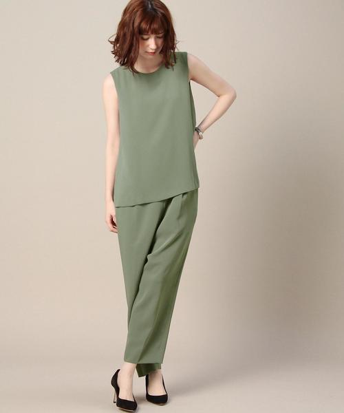BEAUTY&YOUTH UNITED ARROWS（ビューティーアンドユースユナイテッドアローズ）の「BY レイヤードノースリーブオールインワン◆（つなぎ/オールインワン・レディース・オリーブ/ネイビー・MEDIUM/SMALL）」の2枚目の写真