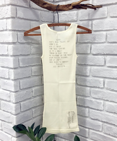 OLD BETTY'S（オールドベティーズ）の「ALOHA Cotton Rib Tank Top/コットンリブタンクトップ（タンクトップ・レディース・オフホワイト/キナリ/ベージュ/サンドベージュ/ボルドー/ネイビー/ラベンダー/アイボリー/ブラック/グレイッシュベージュ/レッド・FREE）」の3枚目の写真