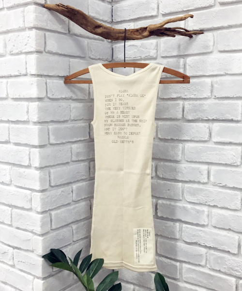 OLD BETTY'S（オールドベティーズ）の「ALOHA Cotton Rib Tank Top/コットンリブタンクトップ（タンクトップ・レディース・オフホワイト/キナリ/ベージュ/サンドベージュ/ボルドー/ネイビー/ラベンダー/アイボリー/ブラック/グレイッシュベージュ/レッド・FREE）」の7枚目の写真