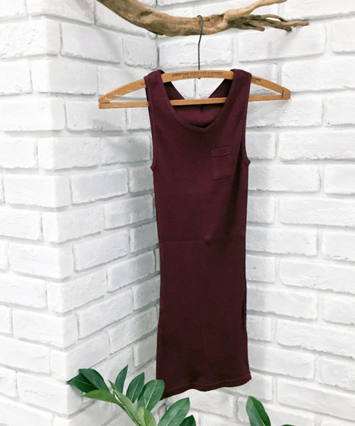 OLD BETTY'S（オールドベティーズ）の「ALOHA Cotton Rib Tank Top/コットンリブタンクトップ（タンクトップ・レディース・オフホワイト/キナリ/ベージュ/サンドベージュ/ボルドー/ネイビー/ラベンダー/アイボリー/ブラック/グレイッシュベージュ/レッド・FREE）」の11枚目の写真