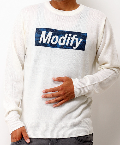 VENCEEXCHANGE（ヴァンスエクスチェンジ）の「【BITTER11月号 掲載商品】 BOX迷彩クルーネックニット（ニット/セーター・メンズ・オフホワイト/グレー/ブラック・LARGE/MEDIUM）」の4枚目の写真