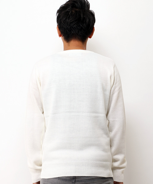 VENCEEXCHANGE（ヴァンスエクスチェンジ）の「【BITTER11月号 掲載商品】 BOX迷彩クルーネックニット（ニット/セーター・メンズ・オフホワイト/グレー/ブラック・LARGE/MEDIUM）」の6枚目の写真