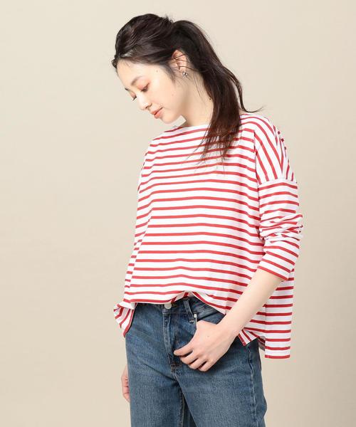BEAUTY&YOUTH UNITED ARROWS（ビューティーアンドユースユナイテッドアローズ）の「＜ORCIVAL＞ワイドボーダーロングスリーブプルオーバー（Tシャツ/カットソー・レディース・ホワイト/レッド/ネイビー・FREE）」の3枚目の写真