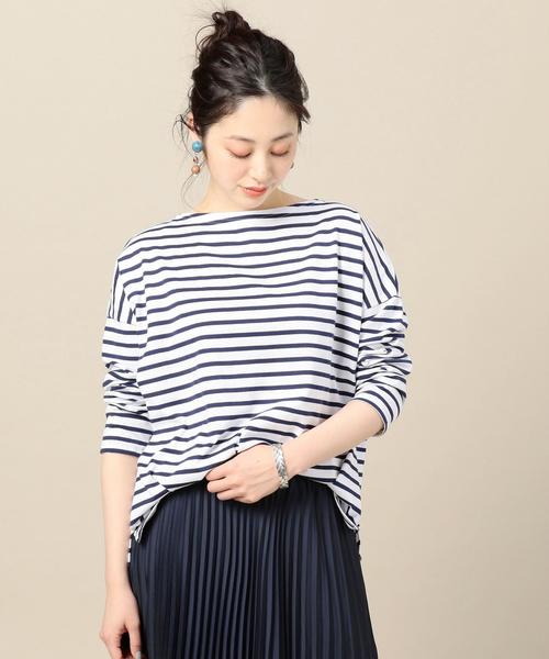 BEAUTY&YOUTH UNITED ARROWS（ビューティーアンドユースユナイテッドアローズ）の「＜ORCIVAL＞ワイドボーダーロングスリーブプルオーバー（Tシャツ/カットソー・レディース・ホワイト/レッド/ネイビー・FREE）」の2枚目の写真