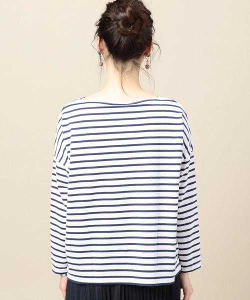 BEAUTY&YOUTH UNITED ARROWS（ビューティーアンドユースユナイテッドアローズ）の「＜ORCIVAL＞ワイドボーダーロングスリーブプルオーバー（Tシャツ/カットソー・レディース・ホワイト/レッド/ネイビー・FREE）」の4枚目の写真