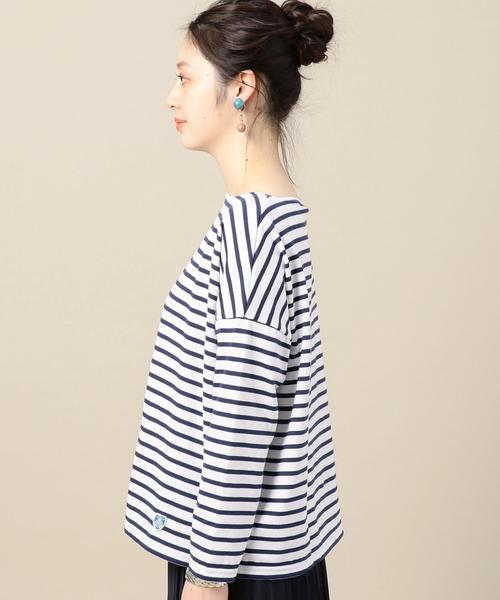 BEAUTY&YOUTH UNITED ARROWS（ビューティーアンドユースユナイテッドアローズ）の「＜ORCIVAL＞ワイドボーダーロングスリーブプルオーバー（Tシャツ/カットソー・レディース・ホワイト/レッド/ネイビー・FREE）」の6枚目の写真