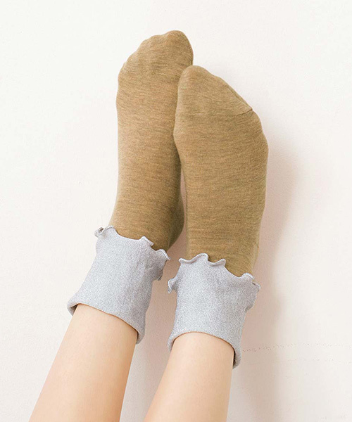 シロップ．（シロップ．）の「お弁当靴下（ソックス/靴下・レディース・ホワイト/ベージュ・ONE SIZE）」の4枚目の写真