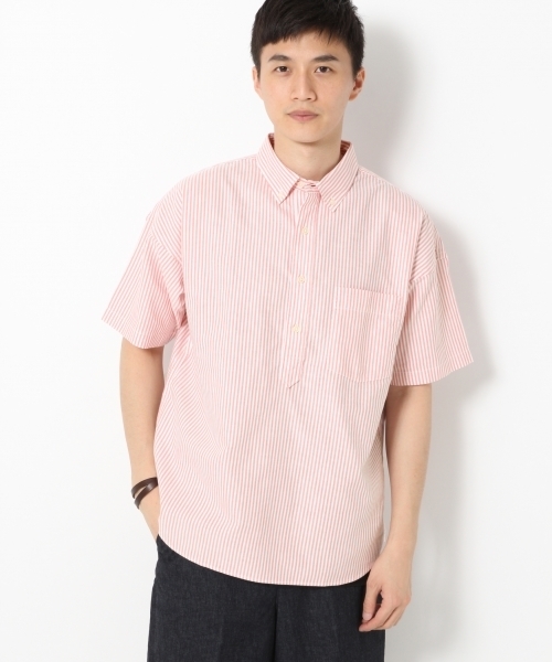 GLOBAL WORK（グローバルワーク）の「【吸水速乾】オックスBIGプルオーバー/740582（シャツ/ブラウス・メンズ・ライトブルー/ホワイト/レッド・SMALL/LARGE/X-LARGE/MEDIUM）」の3枚目の写真