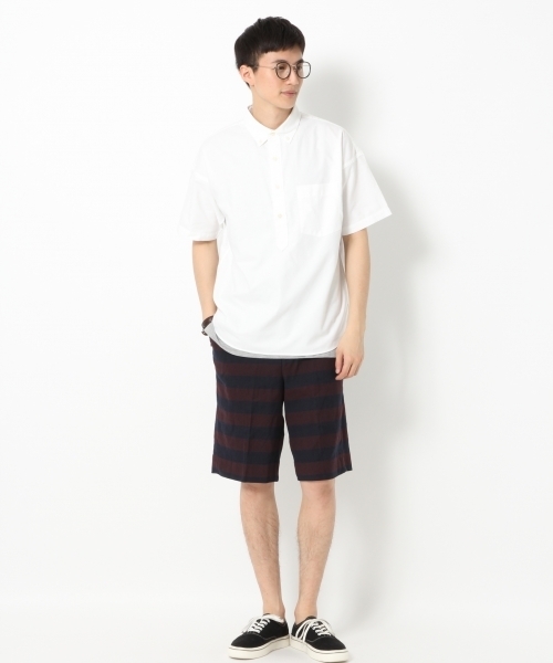 GLOBAL WORK（グローバルワーク）の「【吸水速乾】オックスBIGプルオーバー/740582（シャツ/ブラウス・メンズ・ライトブルー/ホワイト/レッド・SMALL/LARGE/X-LARGE/MEDIUM）」の4枚目の写真