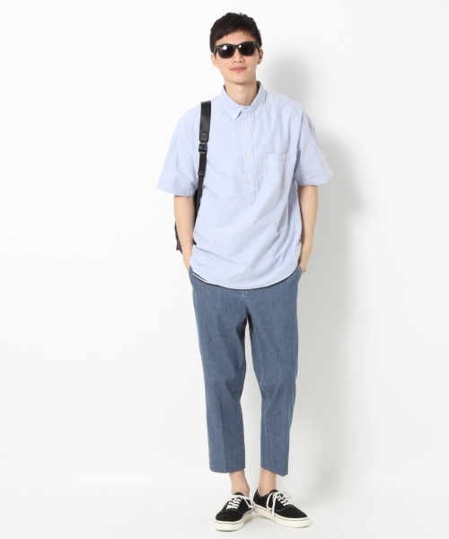 GLOBAL WORK（グローバルワーク）の「【吸水速乾】オックスBIGプルオーバー/740582（シャツ/ブラウス・メンズ・ライトブルー/ホワイト/レッド・SMALL/LARGE/X-LARGE/MEDIUM）」の15枚目の写真