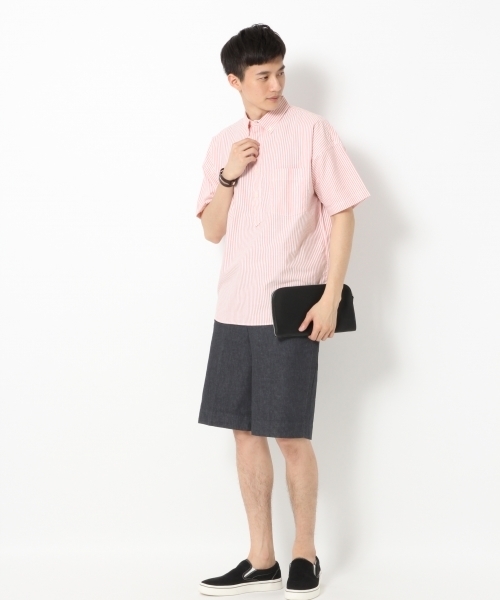 GLOBAL WORK（グローバルワーク）の「【吸水速乾】オックスBIGプルオーバー/740582（シャツ/ブラウス・メンズ・ライトブルー/ホワイト/レッド・SMALL/LARGE/X-LARGE/MEDIUM）」の16枚目の写真