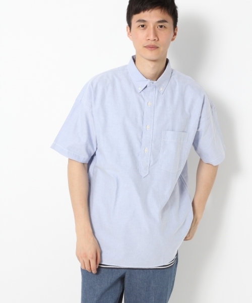 GLOBAL WORK（グローバルワーク）の「【吸水速乾】オックスBIGプルオーバー/740582（シャツ/ブラウス・メンズ・ライトブルー/ホワイト/レッド・SMALL/LARGE/X-LARGE/MEDIUM）」の17枚目の写真