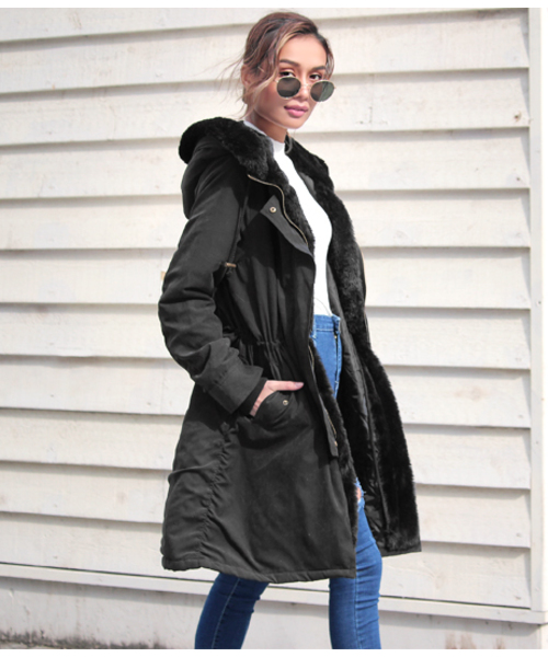 ANAP（アナップ）の「フード裏ファーロングモッズコート（モッズコート