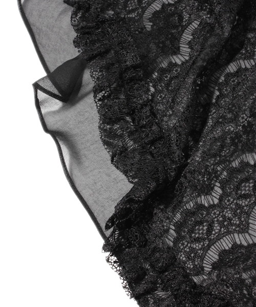 GRACE CONTINENTAL（グレースコンチネンタル）の「ダブルレースストール（ストール/ショール・レディース・ベージュ/ブラック・FREE）」の4枚目の写真