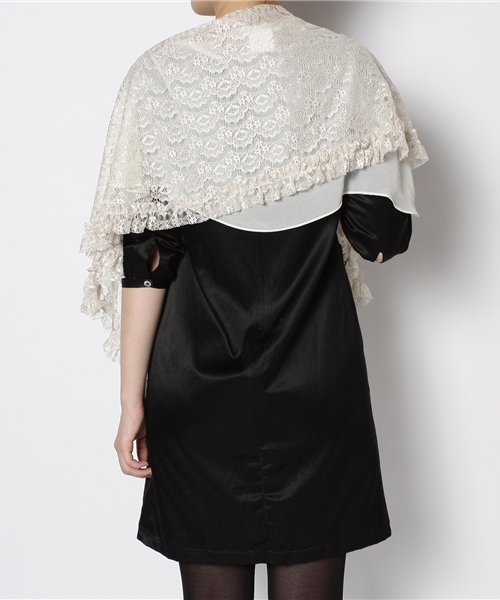 GRACE CONTINENTAL（グレースコンチネンタル）の「ダブルレースストール（ストール/ショール・レディース・ベージュ/ブラック・FREE）」の7枚目の写真