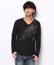 CIAOPANIC TYPY | MAPプリントVネックTee(Tシャツ/カットソー)