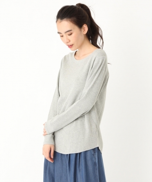 niko and...(ニコアンド)の「TCワッフルクルーネックプルオーバー(Tシャツ/カットソー・レディース・ホワイト/ブラック/グレー/オレンジ・MEDIUM/LARGE)」の4枚目の写真