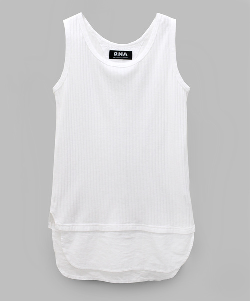 RNA（アールエヌエー）の「M0879 Wヘムタンクトップ（タンクトップ・レディース・ホワイト/ブラック/レッド/杢グレー・MEDIUM）」の2枚目の写真