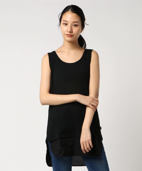 RNA（アールエヌエー）の「M0879 Wヘムタンクトップ（タンクトップ・レディース・ホワイト/ブラック/レッド/杢グレー・MEDIUM）」の7枚目の写真