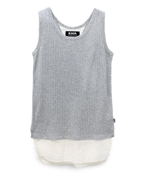 RNA（アールエヌエー）の「M0879 Wヘムタンクトップ（タンクトップ・レディース・ホワイト/ブラック/レッド/杢グレー・MEDIUM）」の6枚目の写真