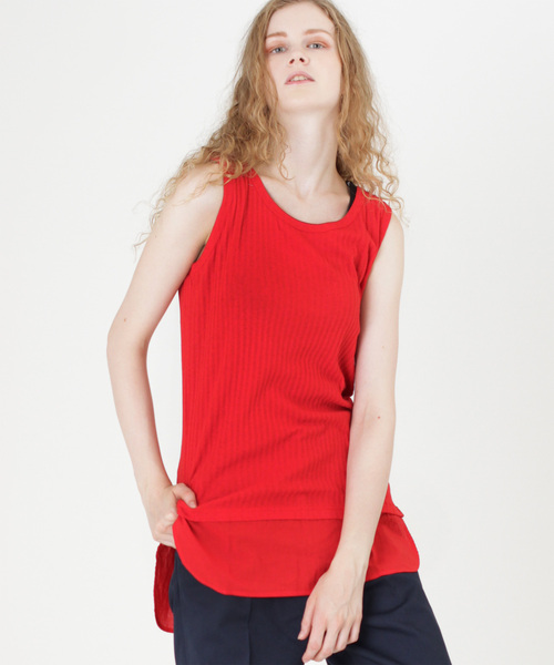 RNA（アールエヌエー）の「M0879 Wヘムタンクトップ（タンクトップ・レディース・ホワイト/ブラック/レッド/杢グレー・MEDIUM）」の21枚目の写真