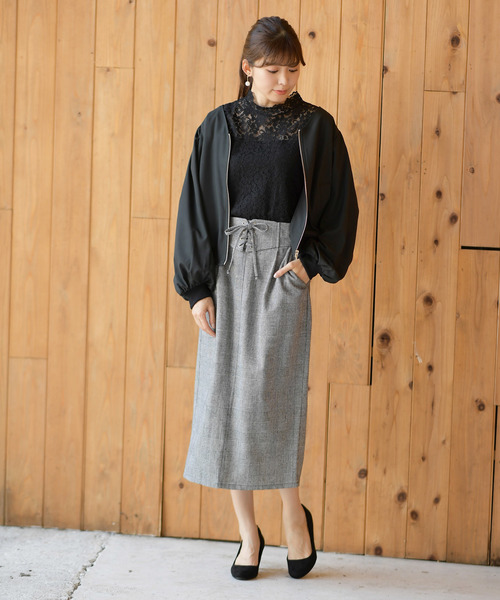 rps（アールピーエス）の「ボリュームスリーブVネックブルゾン（ブルゾン・レディース・ブラック/ダークグリーン/カーキ・M）」の4枚目の写真