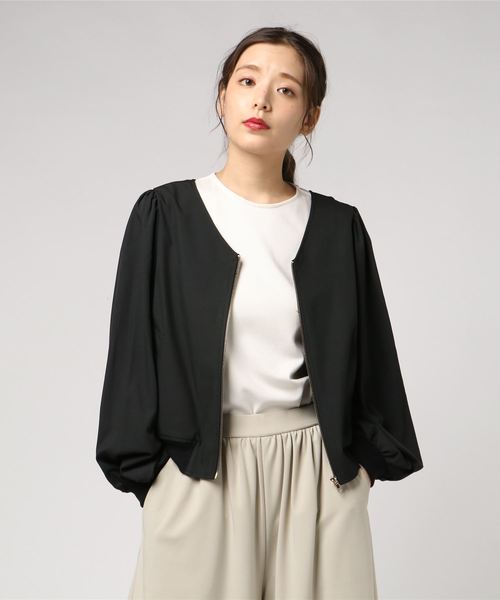 rps（アールピーエス）の「ボリュームスリーブVネックブルゾン（ブルゾン・レディース・ブラック/ダークグリーン/カーキ・M）」の10枚目の写真