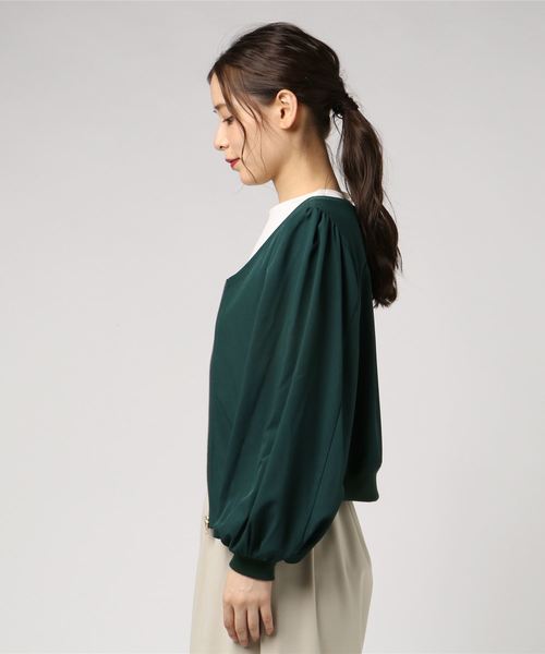 rps（アールピーエス）の「ボリュームスリーブVネックブルゾン（ブルゾン・レディース・ブラック/ダークグリーン/カーキ・M）」の7枚目の写真