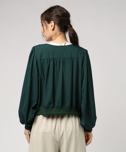 rps（アールピーエス）の「ボリュームスリーブVネックブルゾン（ブルゾン・レディース・ブラック/ダークグリーン/カーキ・M）」の8枚目の写真