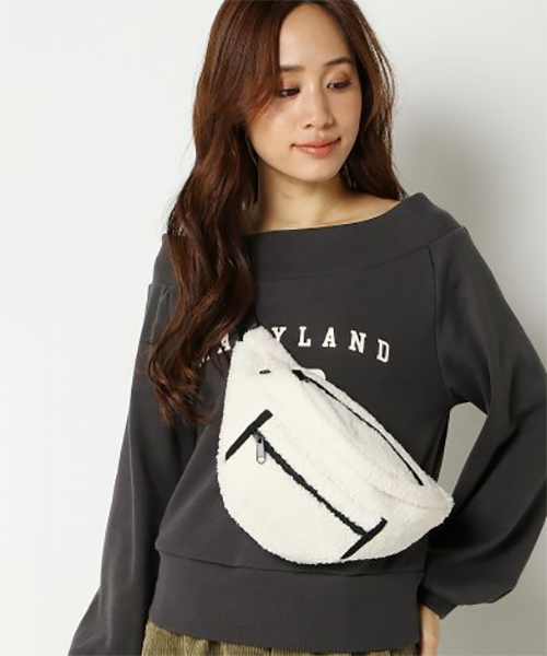 VENCEEXCHANGE(ヴァンスエクスチェンジ)の「ボアウエストポーチ(ショルダーバッグ・レディース・ブラック/オフホワイト/オリーブ・FREE)」の7枚目の写真