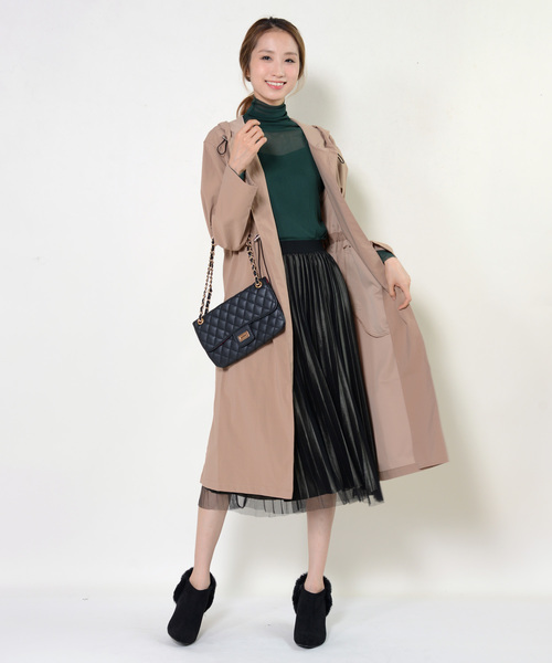 shopnikoniko(ショップニコニコ)の「キルティングバッグスリム(ショルダーバッグ・レディース・ブラック/インディゴブルー/ブラック系その他/チャコールグレー×パープル/グレイッシュベージュ・フリー)」の14枚目の写真