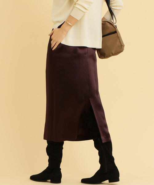 BEAUTY&YOUTH UNITED ARROWS(ビューティーアンドユースユナイテッドアローズ)の「BY サテンタイトスカート ◆(スカート・レディース・オリーブ/ネイビー/ダークブラウン・LARGE/MEDIUM/SMALL)」の16枚目の写真