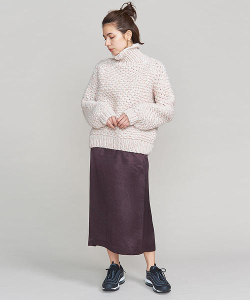 BEAUTY&YOUTH UNITED ARROWS(ビューティーアンドユースユナイテッドアローズ)の「BY サテンタイトスカート ◆(スカート・レディース・オリーブ/ネイビー/ダークブラウン・LARGE/MEDIUM/SMALL)」の6枚目の写真