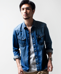 NANO universe | Wrangler×nano・universe(ラングラー×ナノ・ユニバース)/ 別注27MWスタッズデニムシャツ(シャツ/ブラウス)