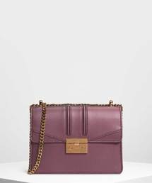 CHARLES & KEITH | プッシュロック フロントフラップバッグ / Push Lock Front Flap Bag(ショルダーバッグ)
