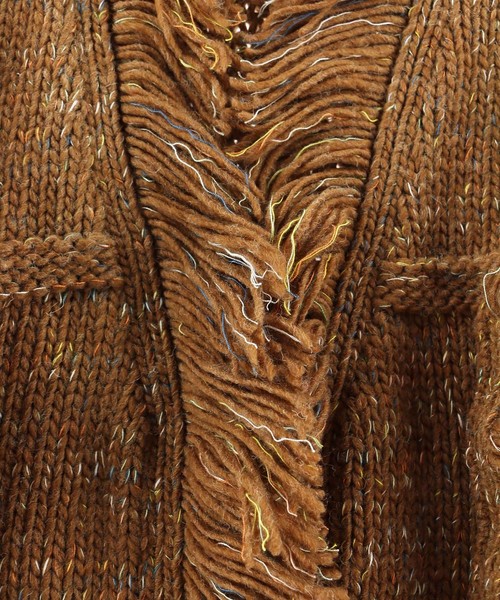 ALEXIA STAM(アリシアスタン)の「Fringe Mix Knit Cardigan/ニットカーディガン(カーディガン/ボレロ・レディース・キャメル/ベージュ/グレー・FREE)」の6枚目の写真